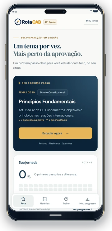 Tela inicial com o próximo tema recomendado